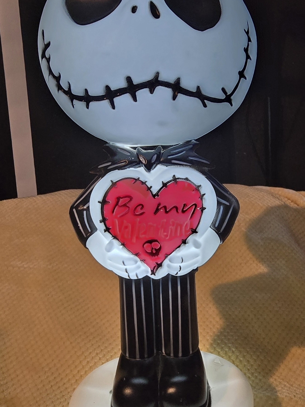 Plastic Jack Skellington Valentine Heart Table Lamp